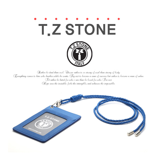 티지스톤-TZ1D207클래식 블루목걸이형 카드지갑(투명창)