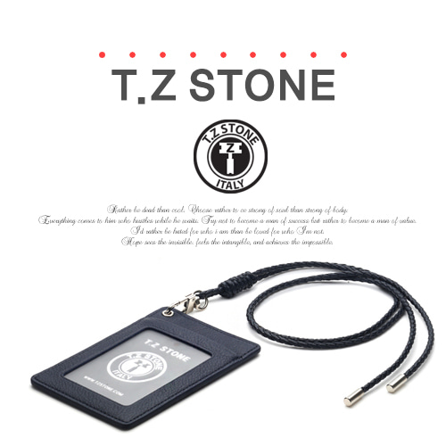 티지스톤-TZ1D206버팔로 네이비목걸이형 카드지갑(투명창)