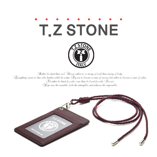 티지스톤-TZ1D212클래식 와인목걸이형 카드지갑(투명창)