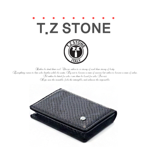 티지스톤-TZ1D228클래식 뱀피패턴명함카드지갑(케이스)블랙