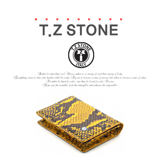티지스톤-TZ1D229클래식 뱀피 패턴명함카드지갑(케이스)옐로우