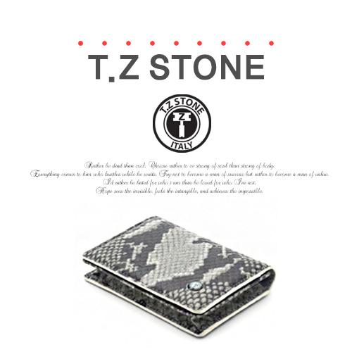 티지스톤-TZ1D230클래식 뱀피 패턴카드 명함지갑(케이스)그레이