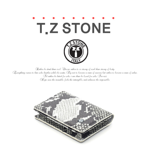 티지스톤-TZ1D231클래식 뱀피 패턴카드 명함지갑(케이스)화이트